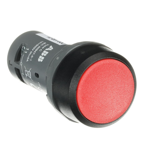 1SFA619101R1041 - Flush Head, Maintained, Non-illuminated flush pushbutton CP2-10R-01, Red, 1NC, 300V - ABB