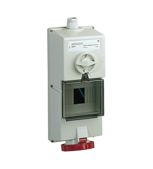 82771 - Isoblock interlocked socket - 32 A - 3P + N + E - 380...415 V AC - IP65 - wall - Schneider Electric