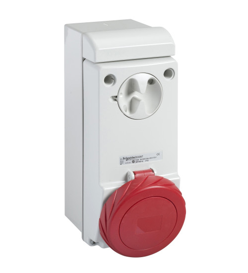 83085 - Unika interlocked socket - 16 A - 3P + E - 380...415 V AC - IP65 - wall - Schneider Electric