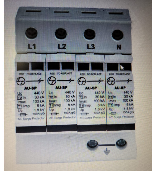 AUSP023PN40 - 3P+N, 2 Mod 40kA, Surge Protection Device - L&T | Lauritz Knudsen
