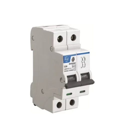 BA20320C - 32A 2P 6kA Curve-C Exora MCB - L&T