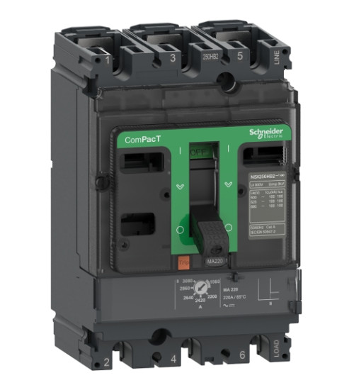 C10F3MA013 - Circuit breaker, ComPacT NSX100F, 36kA/415VAC, 3 poles, MA trip unit 12.5A - Schneider Electric