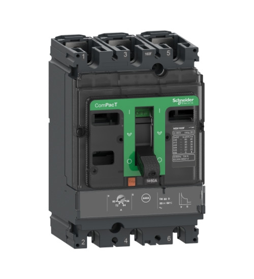 C10F3TM032 - Circuit breaker ComPacT NSX100F, 36kA at 415VAC, TMD trip unit 32A, 3 poles 3d - Schneider Electric