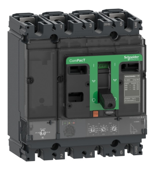C10F42D100 - Circuit breaker, ComPacT NSX100F, 36kA/415VAC, 4 poles, MicroLogic 2.2 trip unit 100A AC Schneider Electric