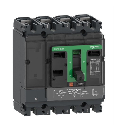 C10N6TM040 - Circuit breaker, ComPacT NSX100N, 50kA/415VAC, 4 poles 3D (neutral not protected), TMD trip unit 40A - Schneider Electric