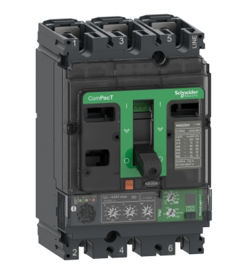 C16N34V160 - Circuit breaker, ComPacT NSX160N, 50kA/415VAC, 3 poles, MicroLogic Vigi 4.2 trip unit 160A - Schneider Electric