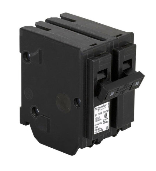 CHOM230 - Mini circuit breaker, Homeline Canadian, 30A, 2 pole, 120/240VAC, 10kA AIR, standard type, plug in, UL | Schneider Electric