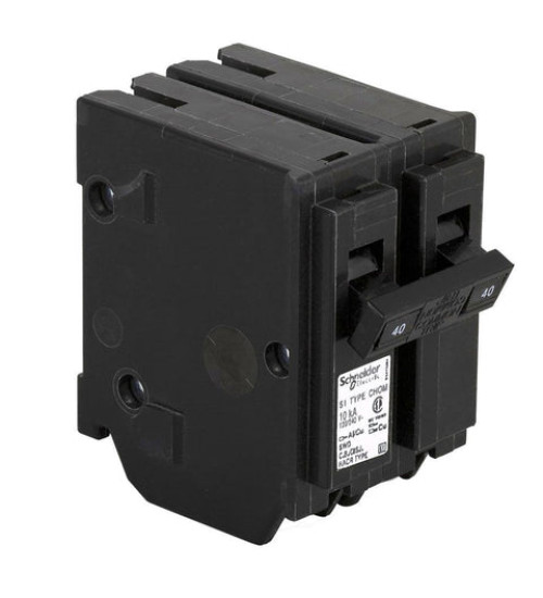 CHOM240 - Mini circuit breaker, Homeline Canadian, 40A, 2 pole, 120/240VAC, 10kA AIR, standard type, plug in, UL | Schneider Electric