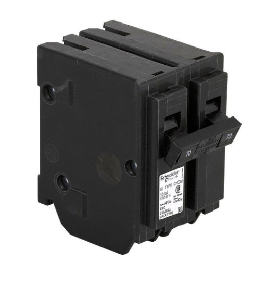 CHOM270 - Mini circuit breaker, Homeline Canadian, 70A, 2 pole, 120/240VAC, 10kA AIR, standard type, plug in, UL | Schneider Electric