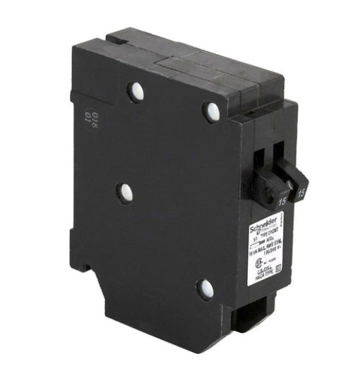 CHOMT1515 - Tandem circuit breaker, Homeline Canadian, 2 x 1 pole at 15A, 120/240VAC, 10kA AIR, plug in, UL | Schneider Electric