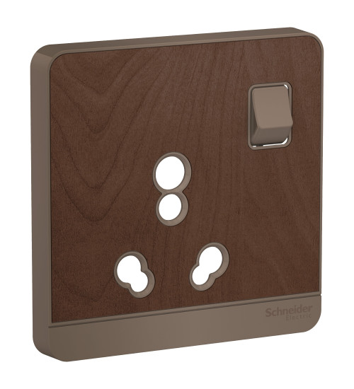 E8315C_16_WD - AvatarOn-Cover plate for switched socket, 6/16A, Wood - Schneider Electric
