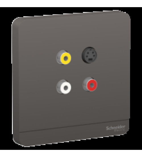 E8331RCA_S_DG - AvatarOn, data sockets, RCA+S - video, Dark Grey - Schneider Electric