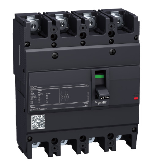 EZC250H4200 - circuit breaker Easypact EZC250H AC TMD AC 200 A AC 4 poles 3d AC Schneider Electric