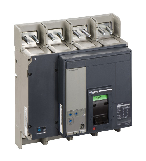 INA_4P33475E - circuit breaker, ComPact NS1000N, 4P, 50kA, Micrologic 2.0, extended rotary handle, front connected AC Schneider Electric
