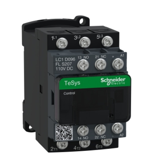 LC1D096FLS207 - TeSys D contactor - 3P (3NO) - AC - 3 - <=440V10A - 110VDC coil - Schneider Electric