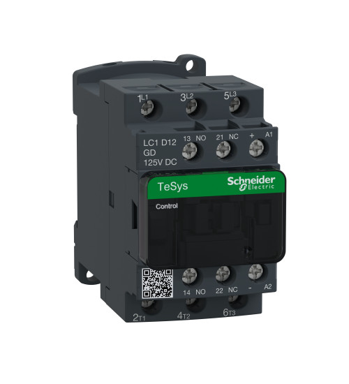 LC1D12GD - TeSys D contactor - 3P (3NO) - AC - 3 - <=440V12A - 120VDC coil - Schneider Electric