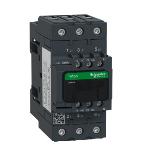 LC1D50AE7 - TeSys D contactor AC 3P(3 NO) AC AC-3 AC <= 440 V 50 A - 48 V AC 50/60 Hz coil - Schneider Electric