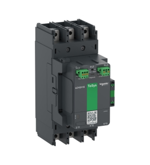 LC1G225BEEA - High power contactor, TeSys Giga, 3 pole (3NO), AC-3 <=440V 225A, advanced version, 24 -48V wide band AC/DC coil - Schneider Electric