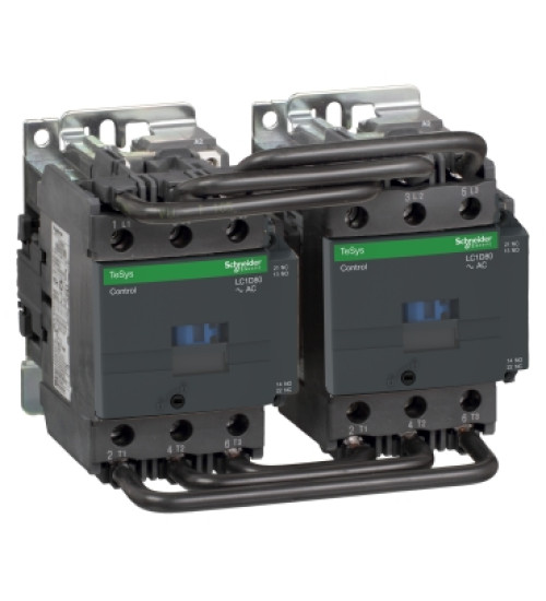 LC2D80M7 - TeSys D reversing contactor - 3P(3 NO) - AC-3 - <= 440 V 80 A - 220 V AC coil AC Schneider Electric