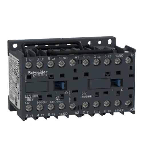 LC2K0910M7 - TeSys K reversing contactor AC 3P AC AC-3 <= 440 V 9 A - 1 NO - 220...230 VAC coil - Schneider Electric