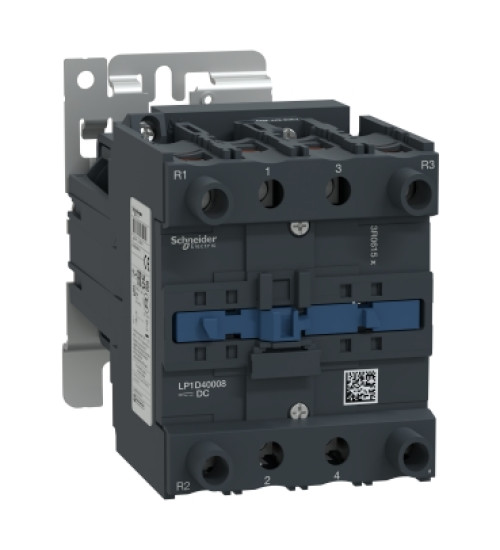 LP1D40008BD - Contactor, TeSys Deca, 4P(2NO+2NC),AC-1, <=440V, 60A,24V DC coil, screw clamp terminal - Schneider Electric