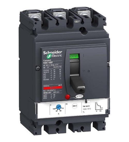 LV430395X62A160 - Schneider Electric Compact NSX MCCB 160A, 4P ole, 25kA, O/L, S/C&E/FSettings, Micro Process orBased trip unit Micrologic6A