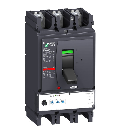 LV432775 - circuit breaker Compact NSX400F, 36kA at 415V AC, Micrologic2.3M trip unit 320A, 3 Poles 3d - Schneider Electric