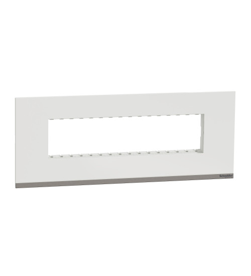 UNSCP8MSQ_WE - Cover Frame, Unica Pure, with fixing frame, 2 gangs, 2 x 4 modules, polar white - Schneider Electric