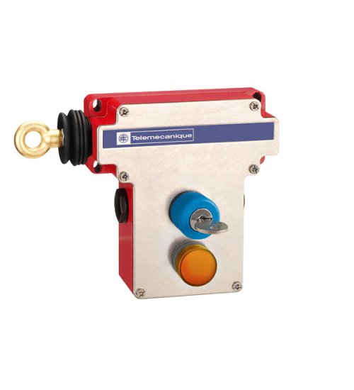 XY2CE2C596 - Latching emergency stop rope pull switch, Telemecanique rope pull switches XY2C, simple reset by flush push button.