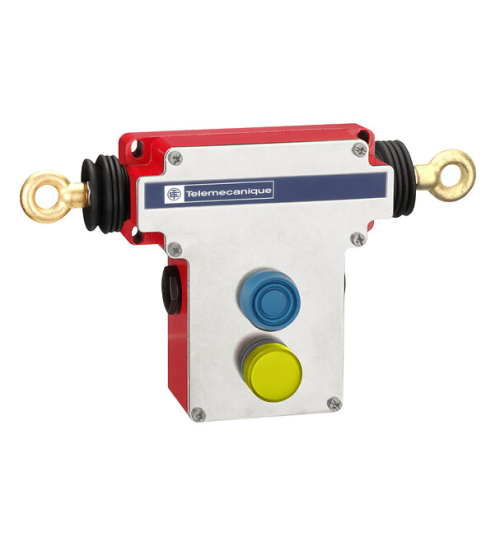 XY2CEDB296 - Dual emergency stop rope pull switch, Telemecanique Emergency stop rope pull switches XY2C, e 2x(1NC+1NO), Pg13.5, pilot light, low force.