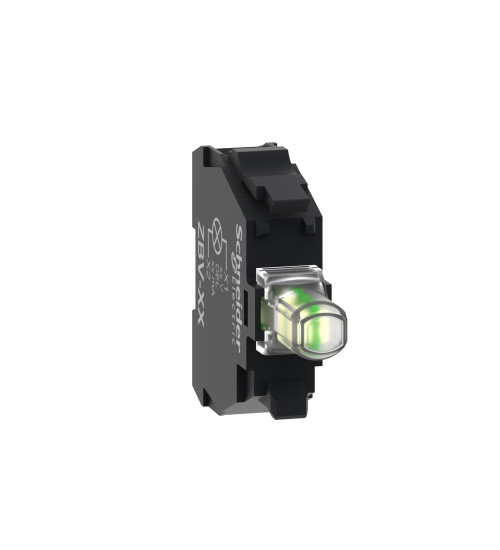 ZBVB1 - Light block, Harmony XB5, Harmony XB4, white, for head 22mm, universal LED, screw clamp terminals, 24V AC/DC AC Schneider Electric