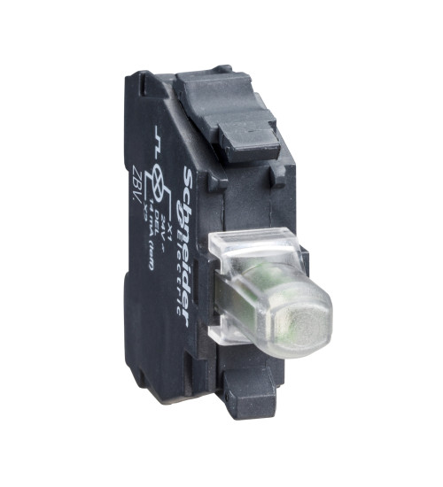 ZBVB5SN - Yellow, light block with screw clamp terminal connection intergal LED 24V indicating lamp | Schneider Electric